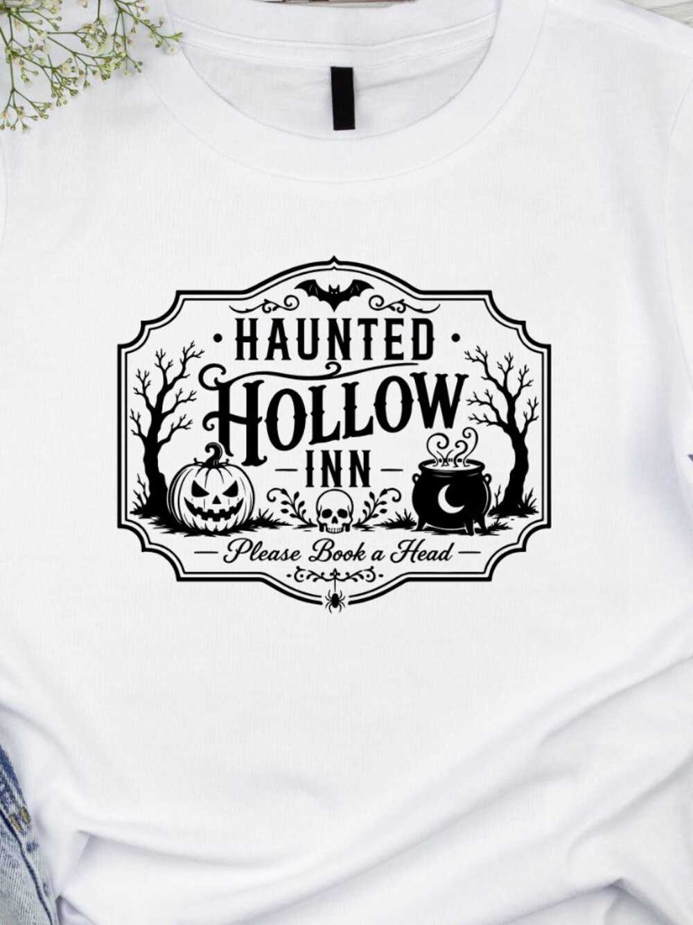 Haunted Halloween Inn Handmade Tee